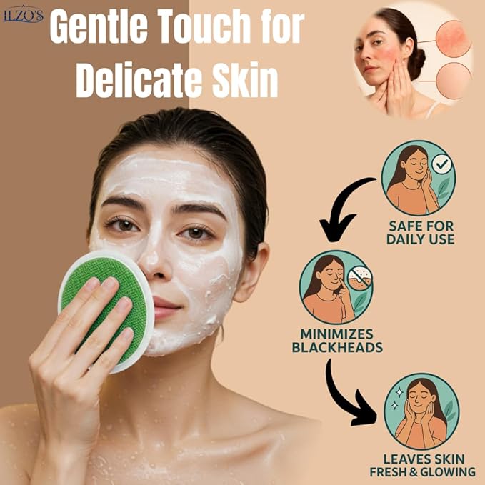 Original Moroccan Kessa Exfoliating Glove Set (ILZO’S) – 3-Piece Hammam Mitts for Face, Body & Back – Deep Skin Cleansing & Dead Skin Removal – Reusable Natural Exfoliator – Assorted Colors (GREEN)