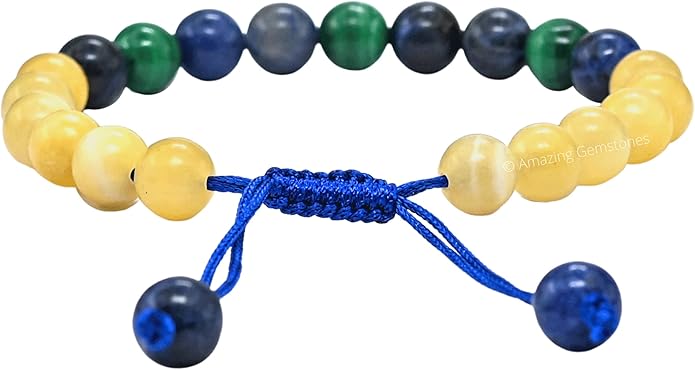 Natural Healing Crystal Bracelet for Women - Mens Bracelet Energy Balancing Gemstones Set - Adjustable Stone Bead Bracelet for Men and Women - Chakra Crystal Therapy Accessory, Meditation