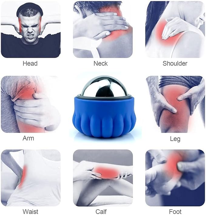 Everjoys Massage Ice Roller Ball, Cold & Heat Therapy Relief Massager, Deep Tissue Massage Pain Relief, Massager Tool for Back/Neck/Body/Face/Foot Pain, Muscles Recovery