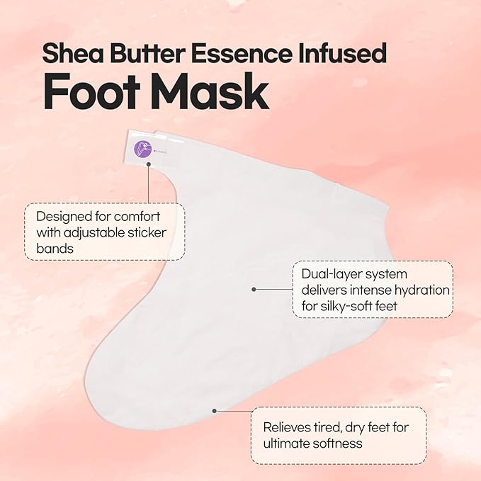 Epielle Moisturizing Foot Masks 6 Pairs, Deep Moisturizing Socks for Dry Feet & Cracked Heels, Relieve and Soften with Sunflower Seed Oil & Avocado Oil, Korean Skin Care, Spa Self Care Gifts for Women