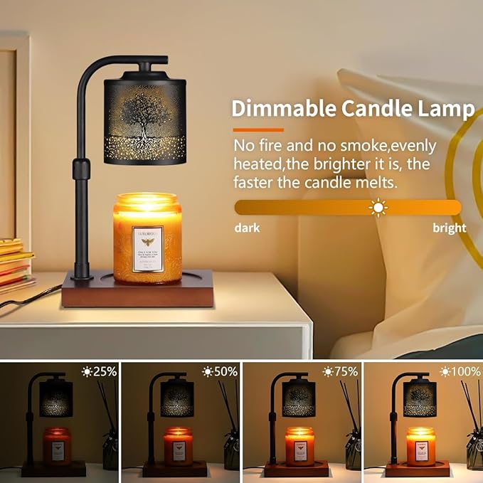 Candle Warmer Lamp with Adjustable Height Dimmable for New Home Decor Electric Candle Warmer for Jar Candles Birthday Gifts for Women Mom(Tree)
