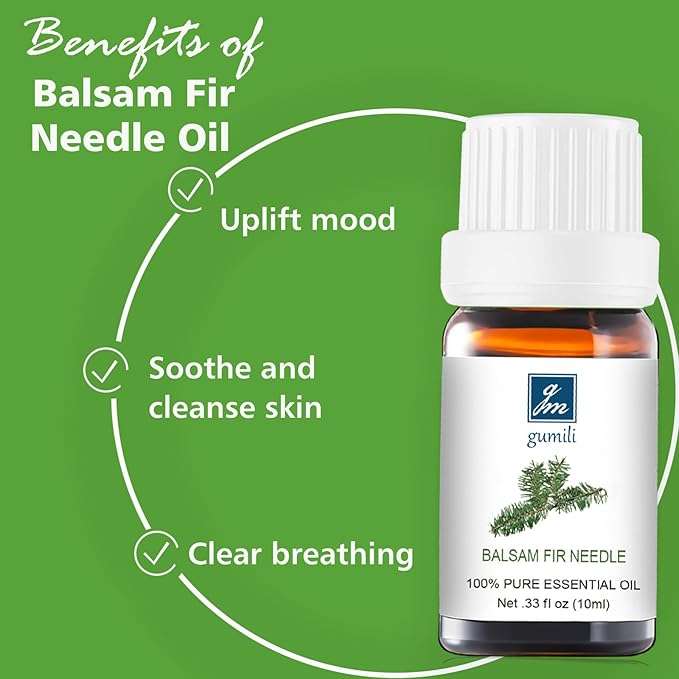 Balsam Fir Essential Oil 10ml, Pure Natural Balsam Fir Oil for Candles Making, DIY Holiday Crafts, Diffuser
