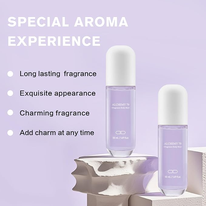 Body Mist Spray – Citrus & Floral Fragrance for Women – Daily Shower Mist & Refreshing Scent – 50ml Travel Size (ALCHEMY 79)