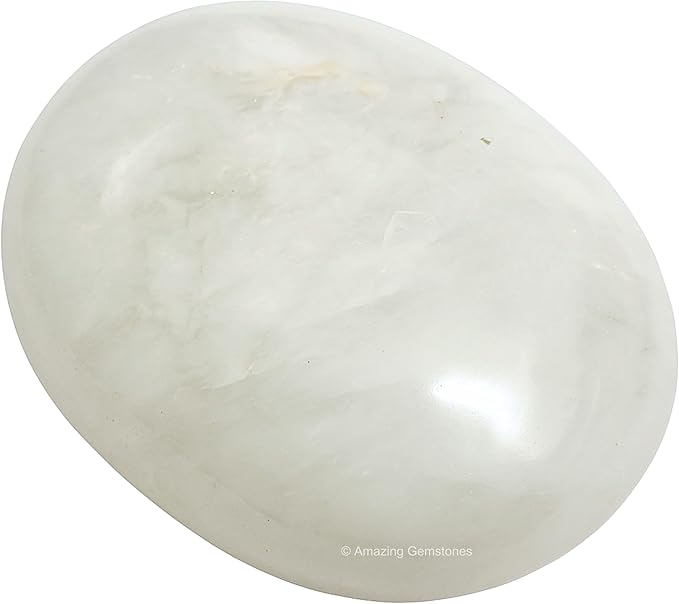 Amazing Gemstone Snow Quartz Crystals and Healing Stones - Large Palm Stone Crystals Piedra - Crystal for Good Luck, Balanced Positive Energy, Meditation - Unique Stocking Stuffers, Gifts for Women