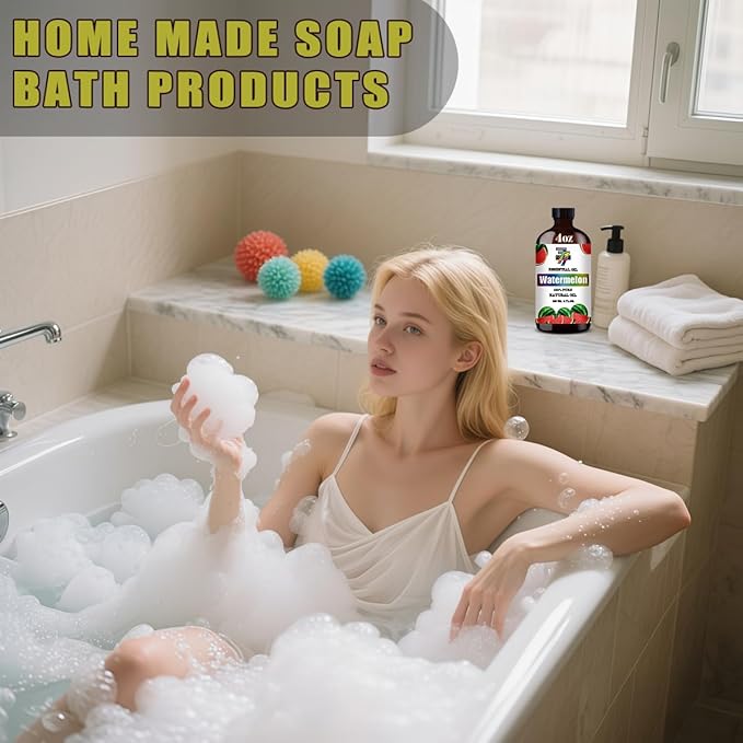 Watermelon Essential Oil (4 oz/120 ml) — Watermelon Oils for Aromatherapy, diffusers, humidifiers, Home fragrances, DIY Skincare, soap Making, DIY Candle Making, Relaxation, Yoga, and Meditation