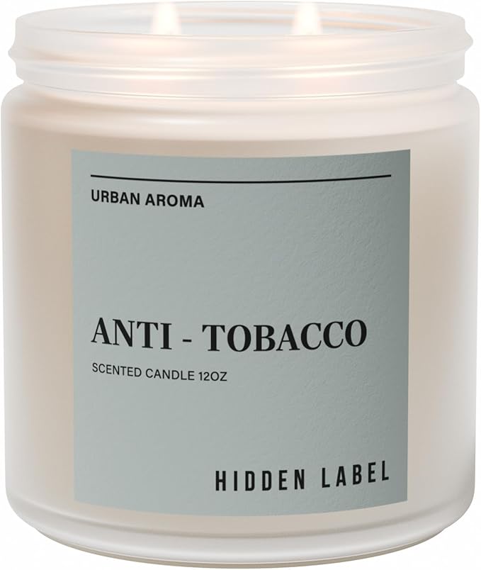 Hidden Label Anti Tobacco Fall Candls, 12oz 2 Wick Non Toxic Candles for Home Scented, Natural Soy Wax Clean Burning Aromatherapy Candle, 70H Long Lasting for Stress Relief & Relaxation Gifts