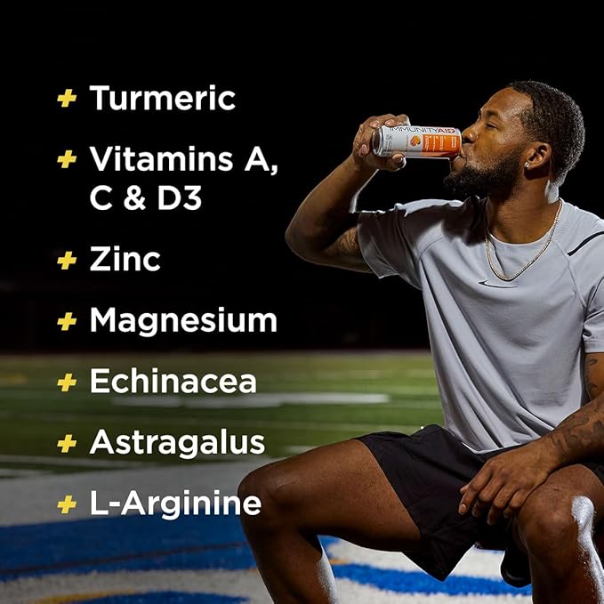 LIFEAID ImmunityAid Support Blend Echinacea, Zinc, Astragalus and Vitamin C No Artificial Flavors or Sweeteners Contains 100% Clean, Vegan and Gluten-free No Caffeine, 12 Fl Oz (Pack of 24)