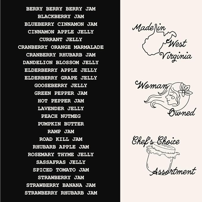 Gourmet Jellies, Marmalade & Jam Gift Set, Assorted Low Sugar Jam & Jellies, Jam & Jelly Gift Sets, Jams, Jellies & Preserves, 142 g x 6 Mini Jam Jars - Smoke Camp Crafts