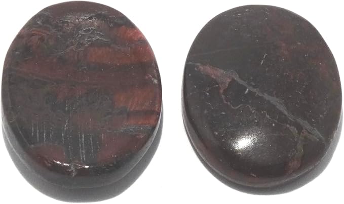 L PEDRA & CRYSTAL Worry Stone A Handheld Comfort to Ease Stress, Enhance Focus, and Promote Inner Peace (Red Tiger Eye Worry Stone)