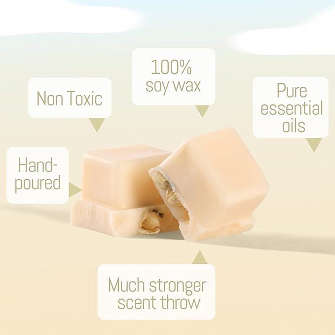DEVI Scented Wax Melts, Natural Soy Wax Cubes Strong Scent -Moonlit Jasmine - Long Lasting Scented Melts for Warmer,4 Pack(24-Cubes)