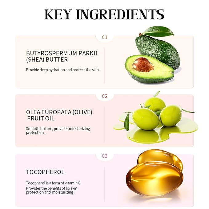 Butter Lip Balm, Nourishing And Hydrating Lip Gloss, Long-Lasting Moisturizing Non-Sticky Lip Tint, Soothes And Softens Dry Lips Natural Ingredient Lip Care (#1 Vanilla)