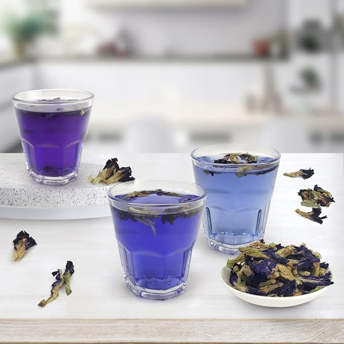 EILIN YHT Butterfly Pea Flower Tea Bags Organic Dried Flowers Natural Blue Tea 50 Counts