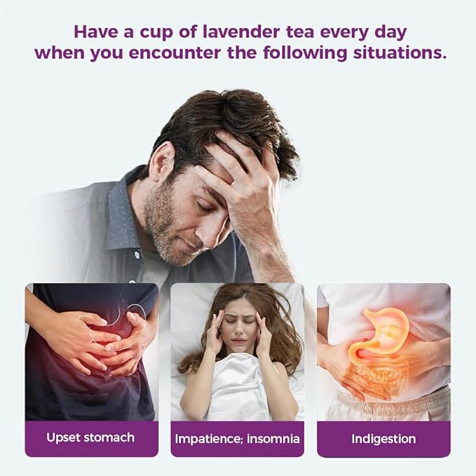 WOTIHA-Natural Lavender tea bags 90g. 60 Herbal Tea Bags.for Sleep & Wellness Relaxation Tea. Non-GMO • Additive-Free • Caffeine-Free