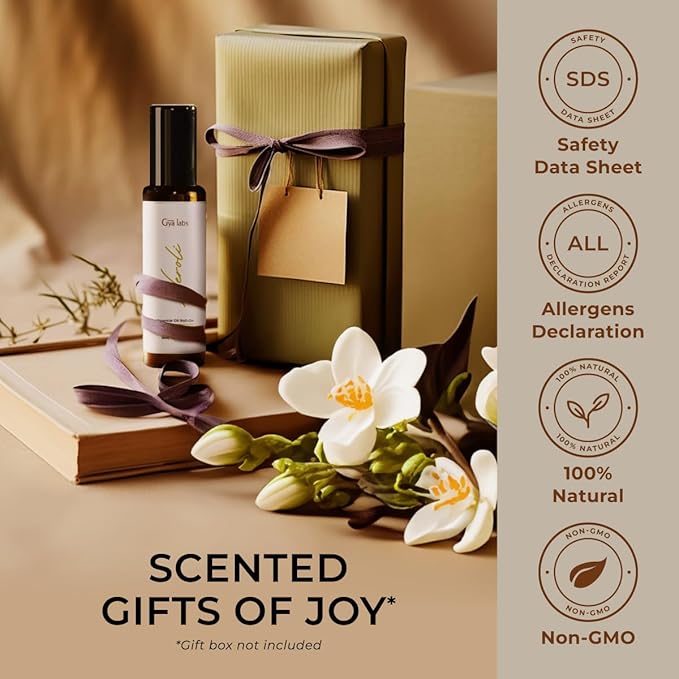 Gya Labs Neroli Essential Oil Roll On - 0.34 Fl Oz - Travel Size Roller for Camping, Skin, Aromatherapy Relief, Convenience