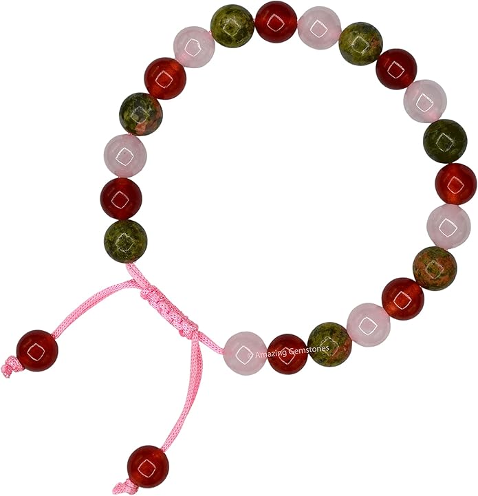 Natural Healing Crystal Bracelet for Women - Mens Bracelet Energy Balancing Gemstones Set - Adjustable Stone Bead Bracelet for Men and Women - Chakra Crystal Therapy Accessory, Meditation