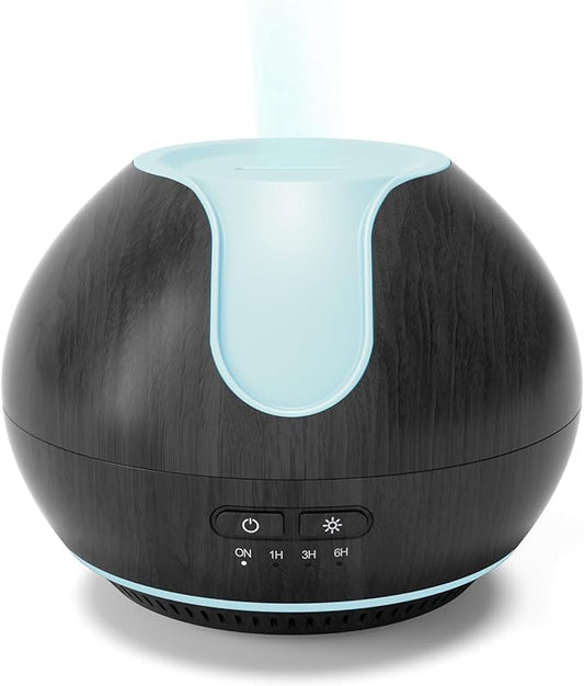 ARVIDSSON Essential Oil Diffuser, 200ml Aromatherapy Diffuser with Mood Light, Oil Diffusers for Home, Ultrasonic Diffuser for Essential Oils, Gift for Women - Dark Wood