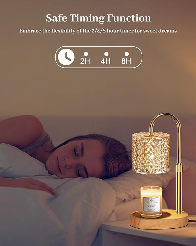 Candle Warmer Lamp with Timer Dimmer Adjustable Height for New Home Decor, Birthday Gifts for Women,Candle Warmer for Women Mom Christmas Mother's Day Gfit