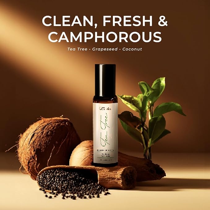 Gya Labs Tea Tree Essential Oil Roll On - 0.34 Fl Oz - Travel Size Roller for Camping, Skin, Aromatherapy Relief, Convenience