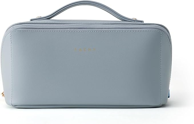 EACHY Travel Makeup Bag,Large Capacity Cosmetic Bags for Women,Waterproof Portable Pouch Open Flat Toiletry Bag Pattern Makeup Bag