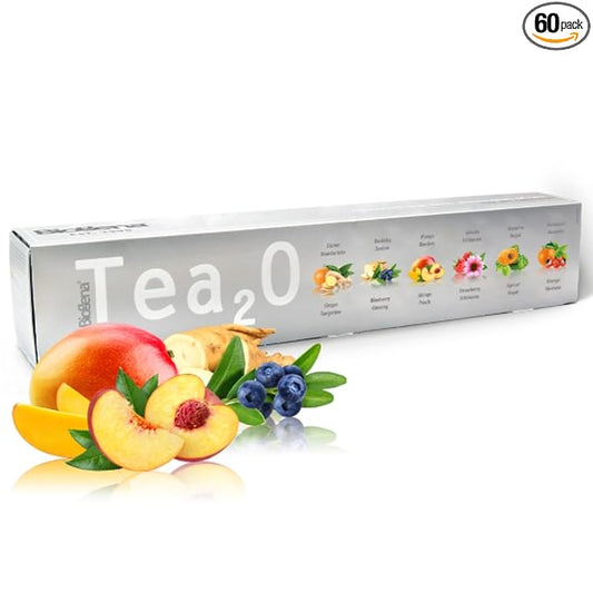 Biogena Tea2O Tea Assortment Gift Box, Flavored Fruit Tea Sampler Gift Set Box- (6x10 Tea Bags Variety Pack)