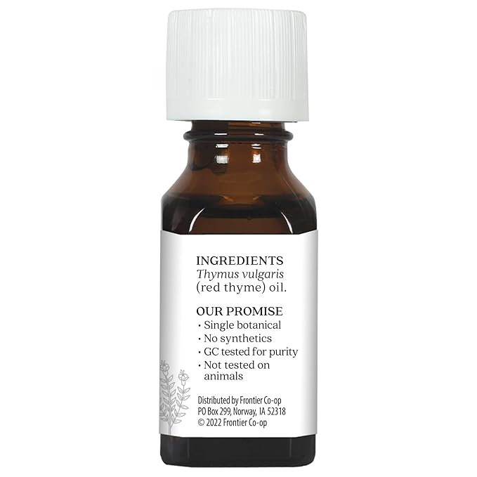 Aura Cacia Red Thyme Essential Oil | GC/MS Tested for Purity | 15ml (0.5 fl. oz.)