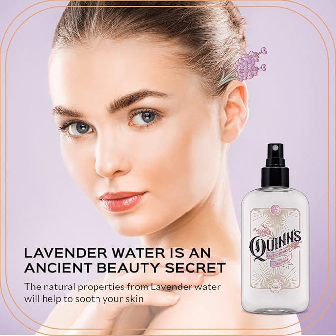 Quinn’s Lavender Water- Natural Pillow Spray - Relaxing Aromatherapy - Facial Body Mist 8 Ounce