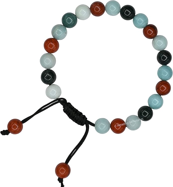 Natural Healing Crystal Bracelet for Women - Mens Bracelet Energy Balancing Gemstones Set - Adjustable Stone Bead Bracelet for Men and Women - Chakra Crystal Therapy Accessory, Meditation