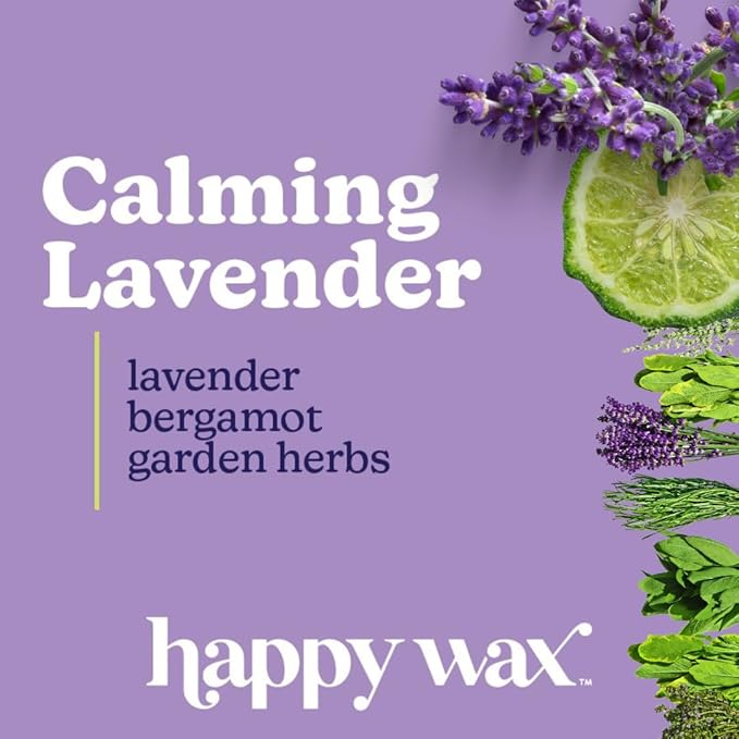 Happy Wax Calming Lavender Scented Bear Wax Melts - Natural Strong Floral Infused with Essential Oils - Non Toxic and Pet Safe - (8 oz Pouch)