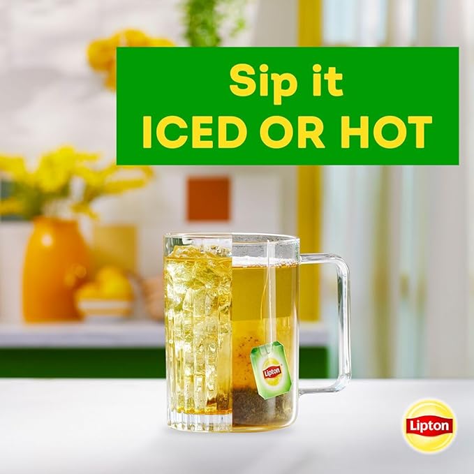 Lipton Peach Green Tea Bags, Flavored, Unsweetened Teabags for Hot Tea or Peach Iced Tea with Caffeine and Flavonoids, 20 Total Tea Bags (Pack of 3)