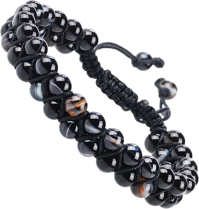 MASSIVE BEADS Double Layer Natural Chakra Healing Power Crystals Macrame Bracelet Yoga Stone Beads Gemstone Meditation Relax Anxiety Bangle for Unisex Women Men