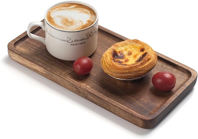 Bathroom Vanity Tray, Bathroom Tray for Counter, Toilet Tank Tray, Wood Bathroom Tray for Organizing and Home Decor (9.8 x 5.1 x 0.8 inch)