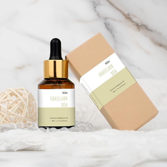 Grassland Dew Fragrance Oil, MitFlor Single Scented Oil, Large Size Hotel Collection Diffuser Oil, Soap & Candle Making Scent, Aromatherapy, Natural & Fresh Scent for Home Fragrance, 30ml