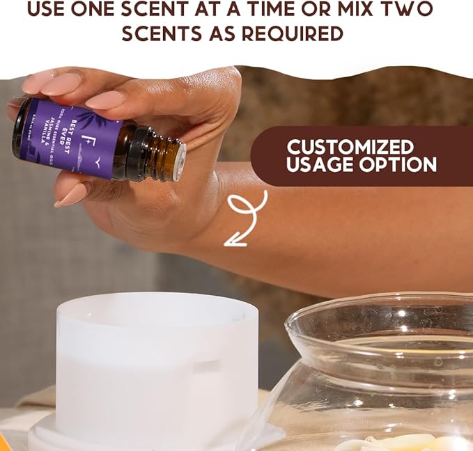 Folkulture Essential Oils for Home | Set of 5 (0.34 fl oz x 5) Vanilla Essential Oil or Lavender Diffuser Oils for Relaxation | Chamomile Essential Oil or Eucalyptus Oil Scents for Women