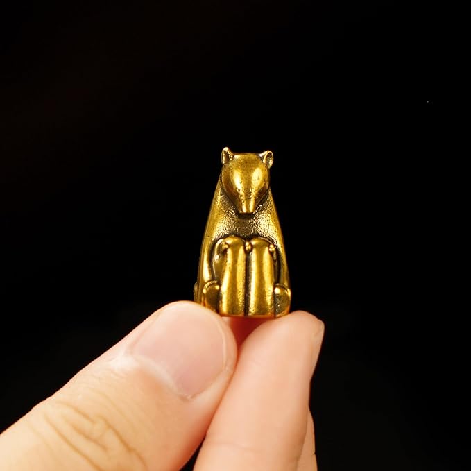 CHOVY BearNurturers Solid Brass Bear Family Sculpture - 100% Handcrafted Mother & Two Cubs Hugging Figurine, Heartwarming Collectible Art for Desk, Unique Gift for Nature & Animal Lovers