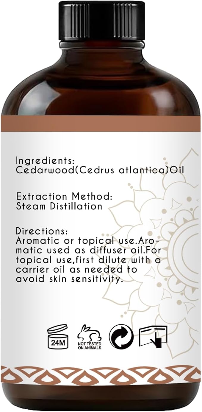 Cedarwood Essential Oil for Diffuser Room Spray Household - 4 Oz