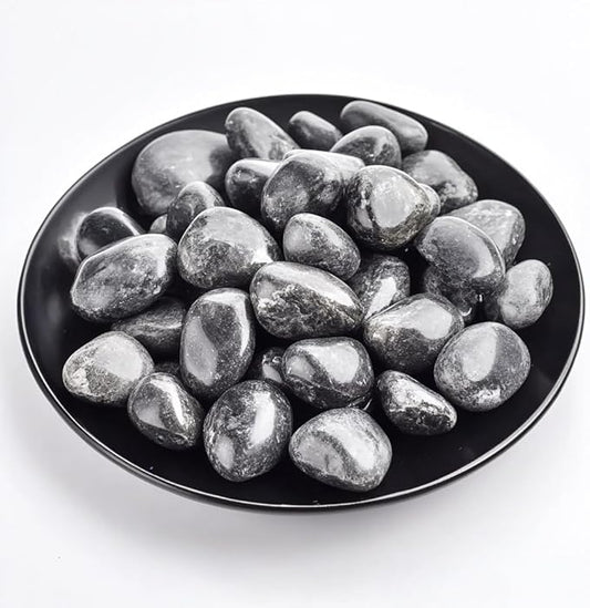 Larvakite Healing Crystal Stone Set - 24 Pieces, 0.6" Natural & Polished Stones for Healing, Meditation, Reiki, Chakra, Crafting & Decoration