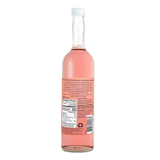 Belvoir Elderflower & Rose Cordial 500ml (Elderflower & Rose, Pack Of 1) – Floral Drink Mix, Made with Natural Elderflower and Rose Extracts, Perfect for Cocktails and Refreshing Drinks