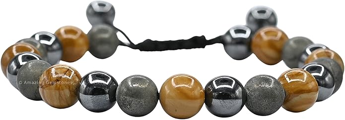 Natural Healing Crystal Bracelet for Women - Mens Bracelet Energy Balancing Gemstones Set - Adjustable Stone Bead Bracelet for Men and Women - Chakra Crystal Therapy Accessory, Meditation