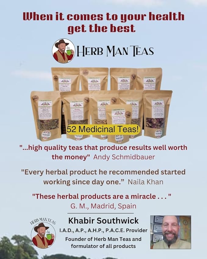 Acid Reflux Tea - Reduces Abdominal Inflammation, Heartburn, and Acid Reflux, formulated by Master Herbalist Khabir- Organic, Non-GMO, no addatives