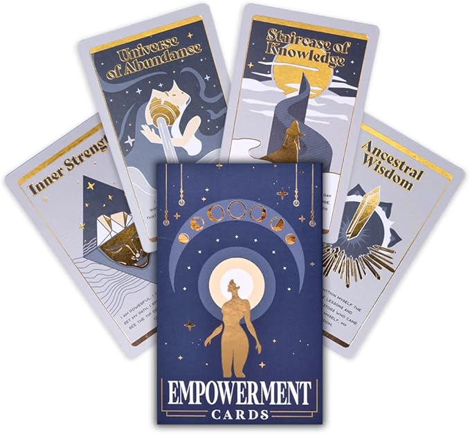 PURPLE CANYON Empowerment Cards for Women and Men | Positive Affirmations Cards for Motivation and Inspiration | Mindfulness Cards for Self Care | Beautiful Gold Foil 52 Card Deck