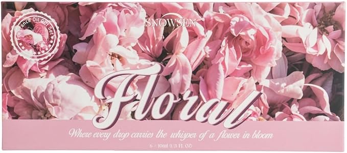 Floral Essential Oil Set, Premium Essential Oils for Diffusers for Home, Includes Lilac, Freesia, Jasmine, Cherry Blossom, Rose and Lavender Candle Scents for Candle Making, DIY Soaps,Cleaning