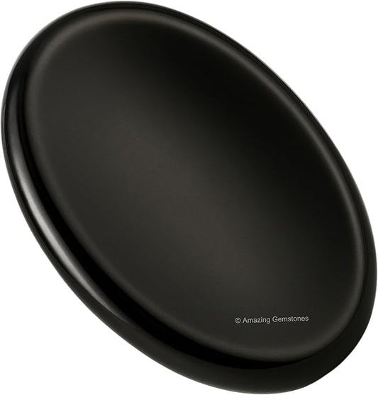 Amazing Gemstone Black Obsidian Worry Stone, Healing Crystals - Piedra Crystal Fidget for Gift, Meditation, Calming, Relaxation, Stress Relief