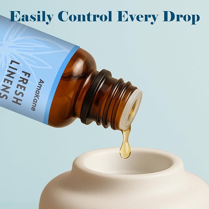 AmaKane Fresh Linens Fragrance Oil 30ml, Clean Essential Oils for Diffusers for Home, Long-Lasting Aromatherapy Oil, Fresh Scent for Candle Making Soap Laundry