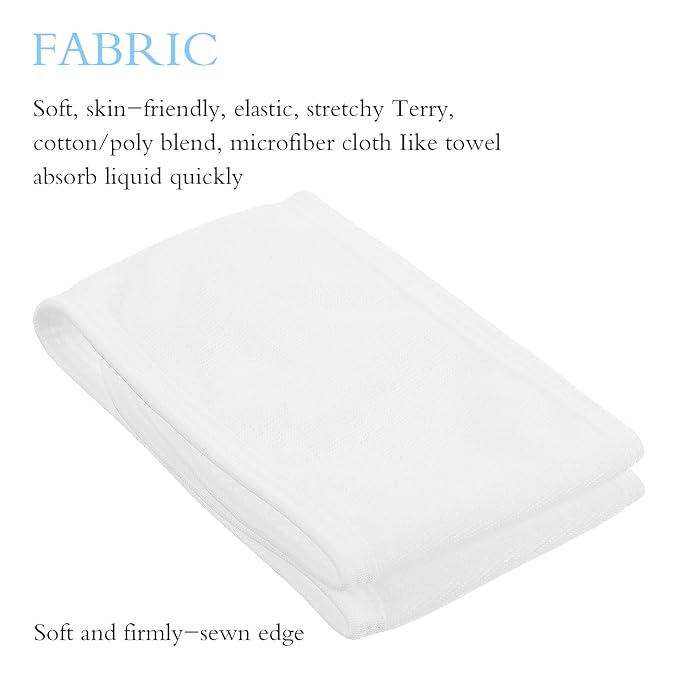 30Pcs Spa Headband Facial Esthetician Hair Wrap for Women Adjustable Makeup Head Wrap Hair Towel Wraps White