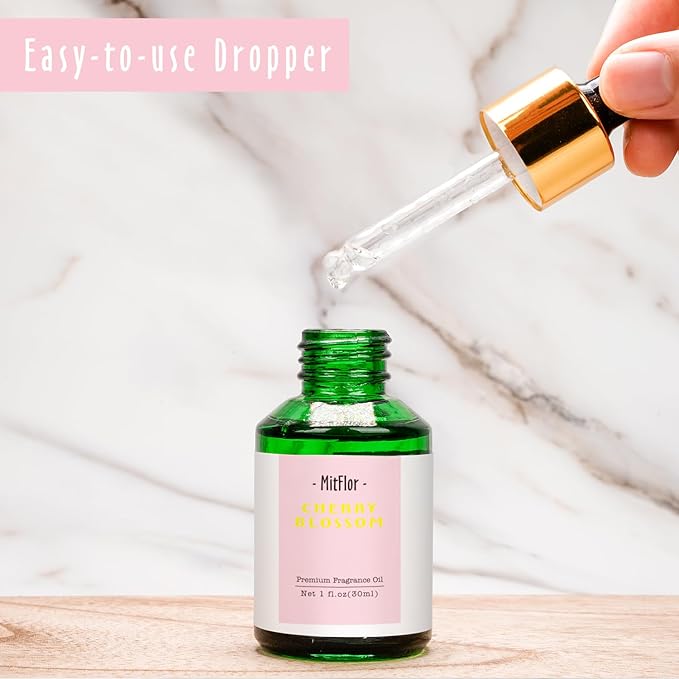 Cherry Blossom Fragrance Oil, MitFlor 30ml Single Scented Oil, Large Size Premium Grade Fragrance Oil for Diffuser, Soap & Candle Making Scent, Aromatherapy Oil, Floral Scent for Home Fragrance