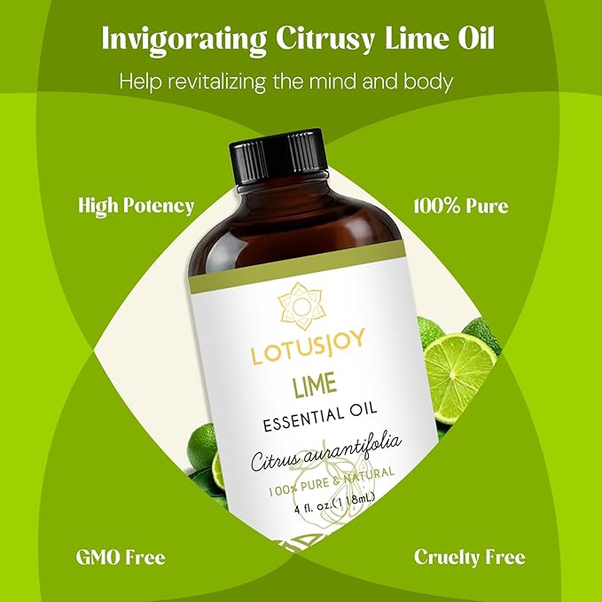 Lime Essential Oil, Pure Natural Organic Lime Oil for Aromatherapy Beauty Home Care - 4 Oz