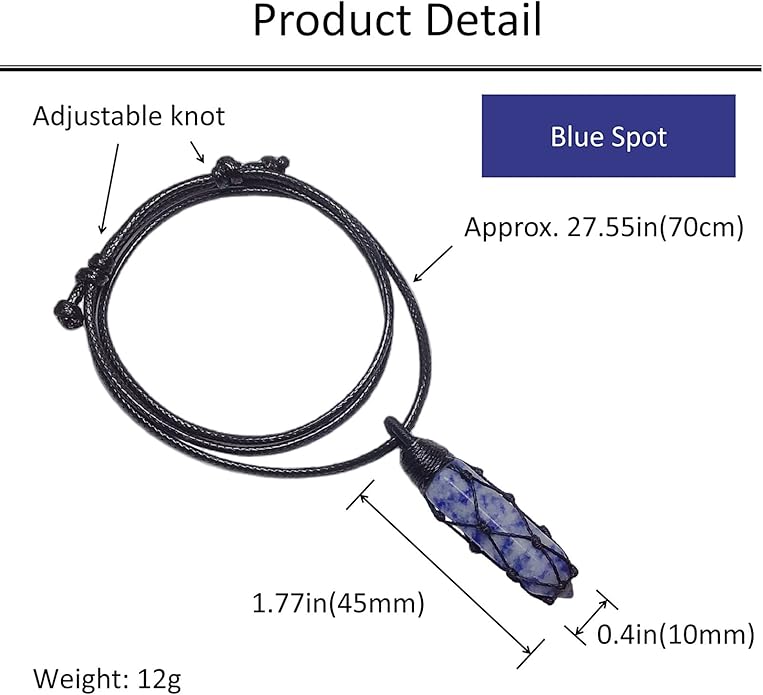 EDEN'S CALL Hexagonal Crystal Point Pendant Necklace for Unisex Adjustable Dainty Natural Stone Pendulum Amulet for Good Luck