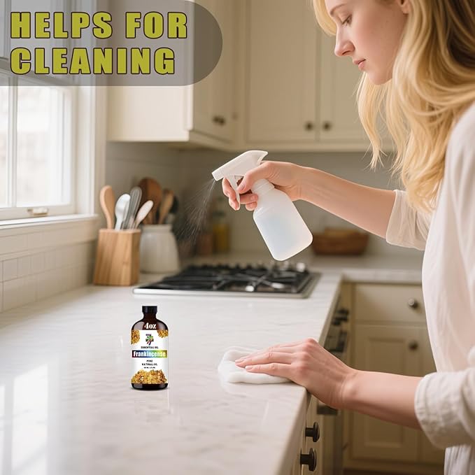 Frankincense Essential Oil (4 oz/120 ml) — Frankincense Oils for Aromatherapy, diffusers, humidifiers, Home fragrances, DIY Skincare, soap Making, DIY Candle, Relaxation, Yoga, and Meditation