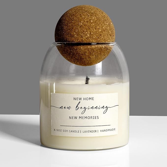 House Warming Gifts New Home，Housewarming New Home Gift Ideas for Women Men Neighbor | Soy Wax, Long-Lasting 60-Hours, Lavender (Housewarming Candle)