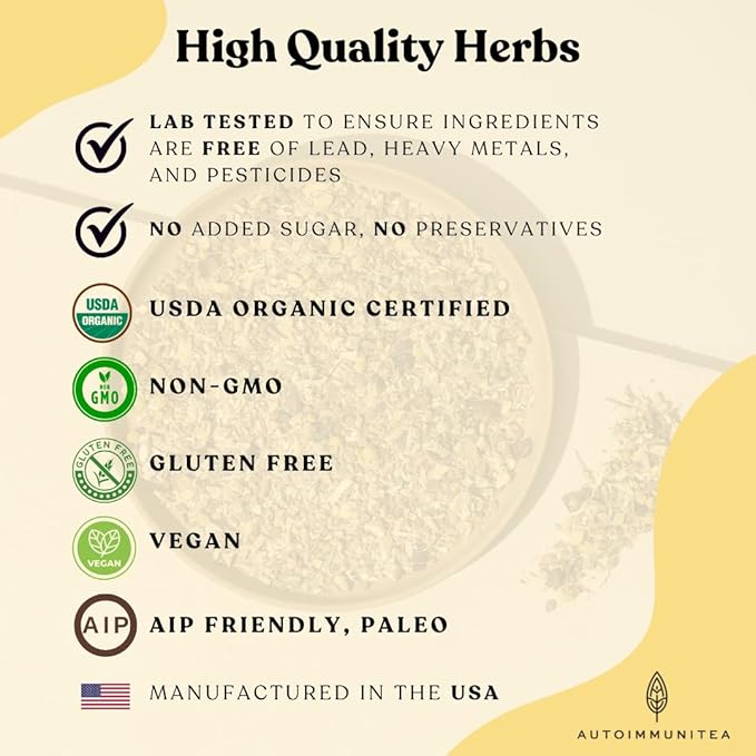 Digestive Tea – Leaky Gut Blend by AutoimmuniTea – Overall Digestive Support, and Stomach Sooth, Made of Organic Marshmallow root and Licorice Root, Cinnamon and Chamomile, IBS AIP Diet – 15 Tea Bags